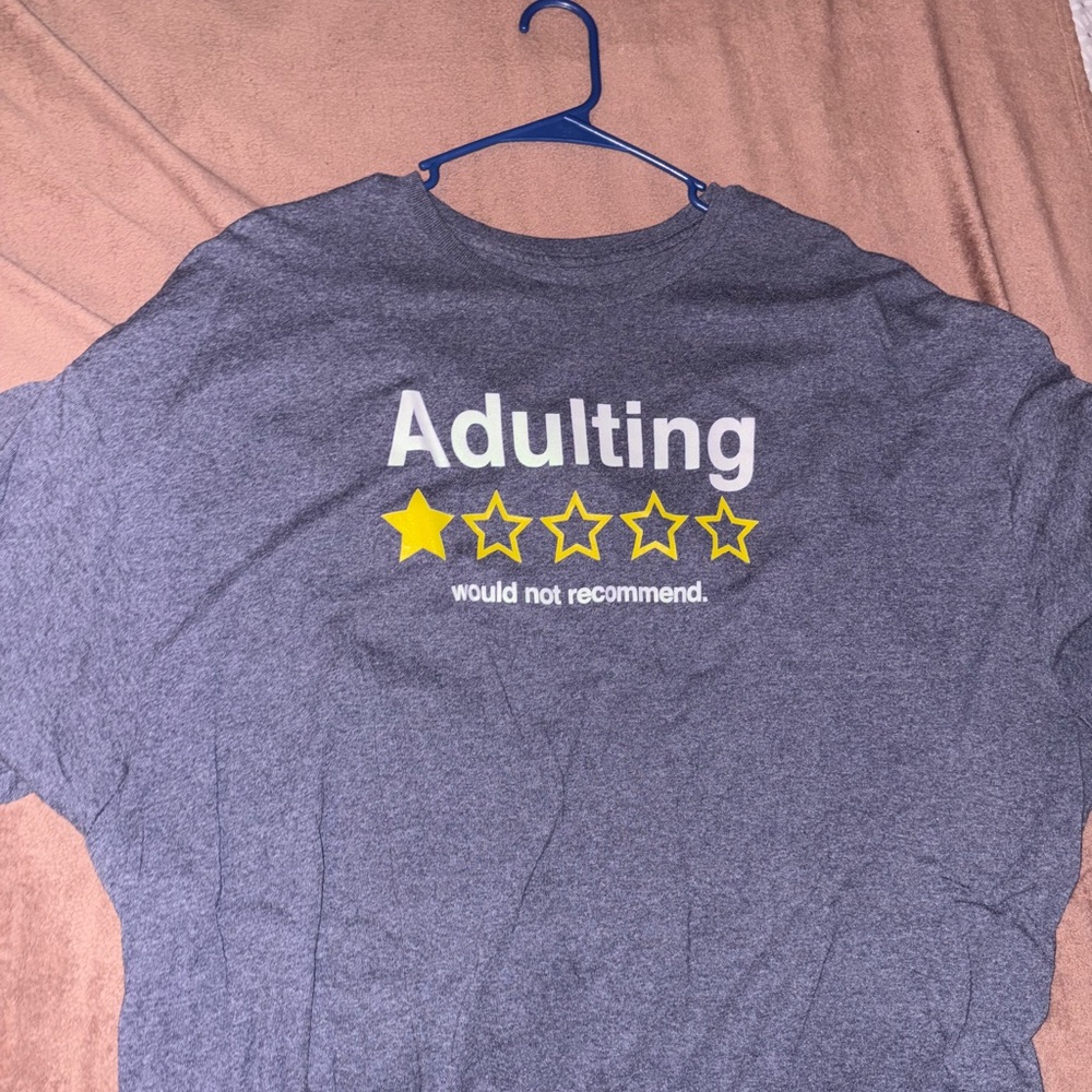 Gray 'Adulting' Graphic T-Shirt